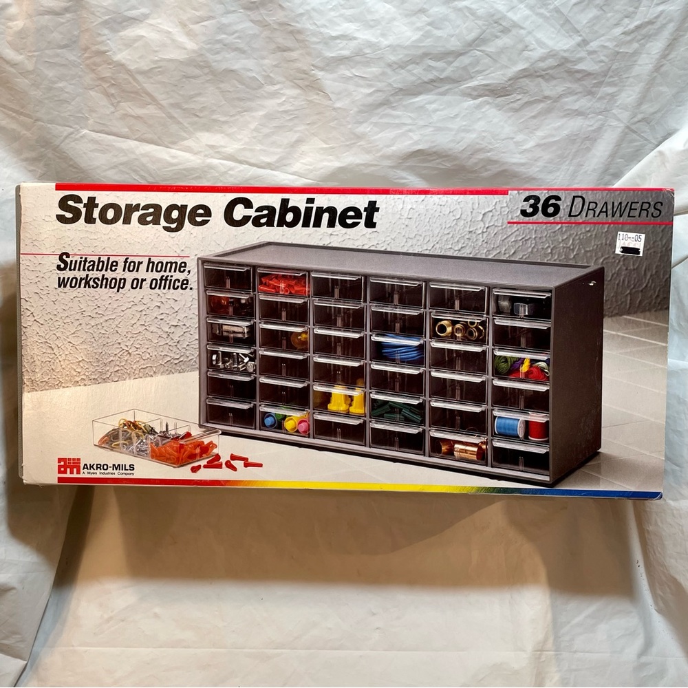 Vintage New 36 Drawer Akro-Mils 10-136 Small Parts Storage Organizer Cabinet USA